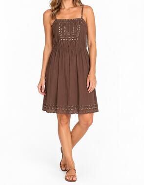 Tamara Catz Brown Studded Strap Dress Women’s Sz Medium Maui Designer